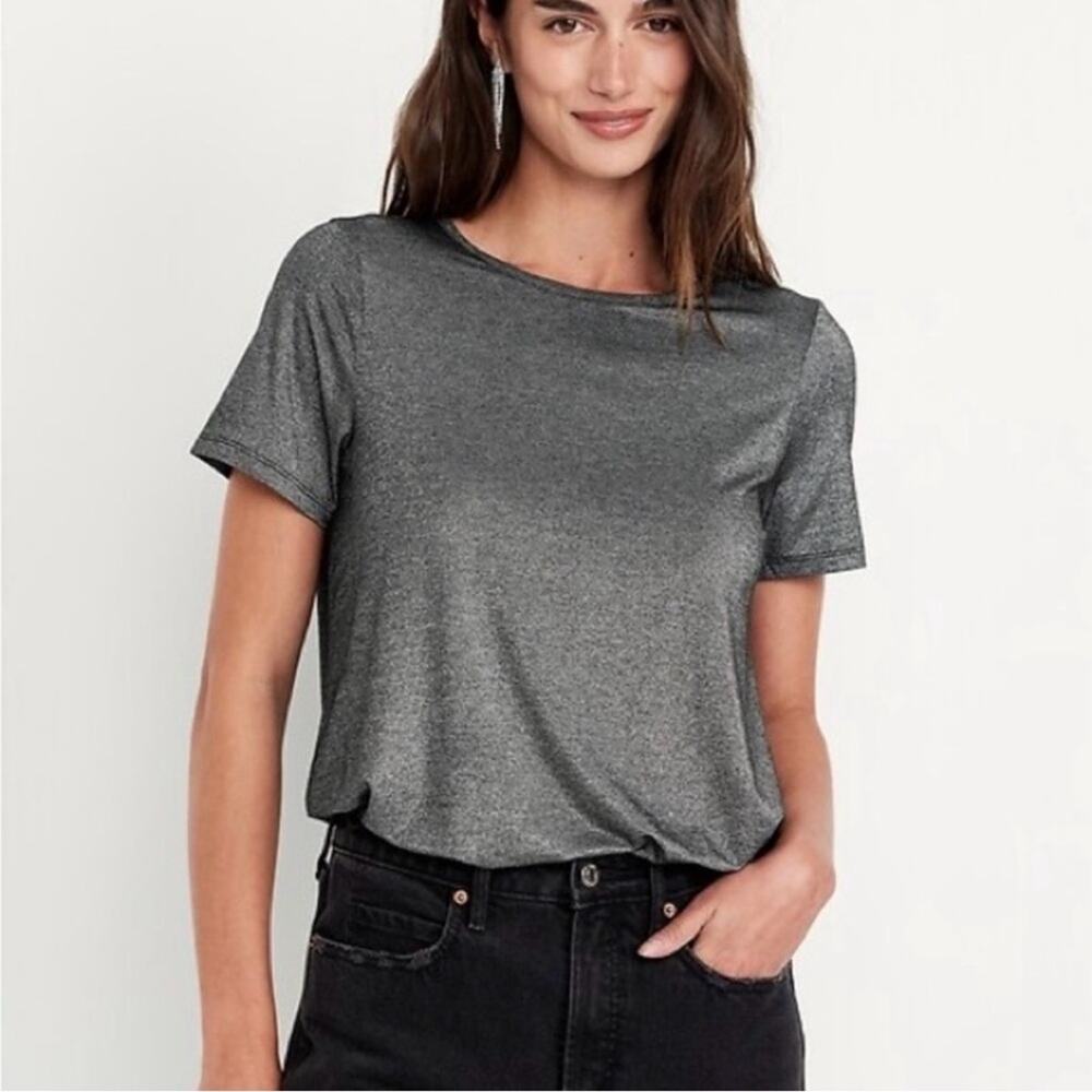 Old Navy Luxe shine stretchy blouse size large L
b71